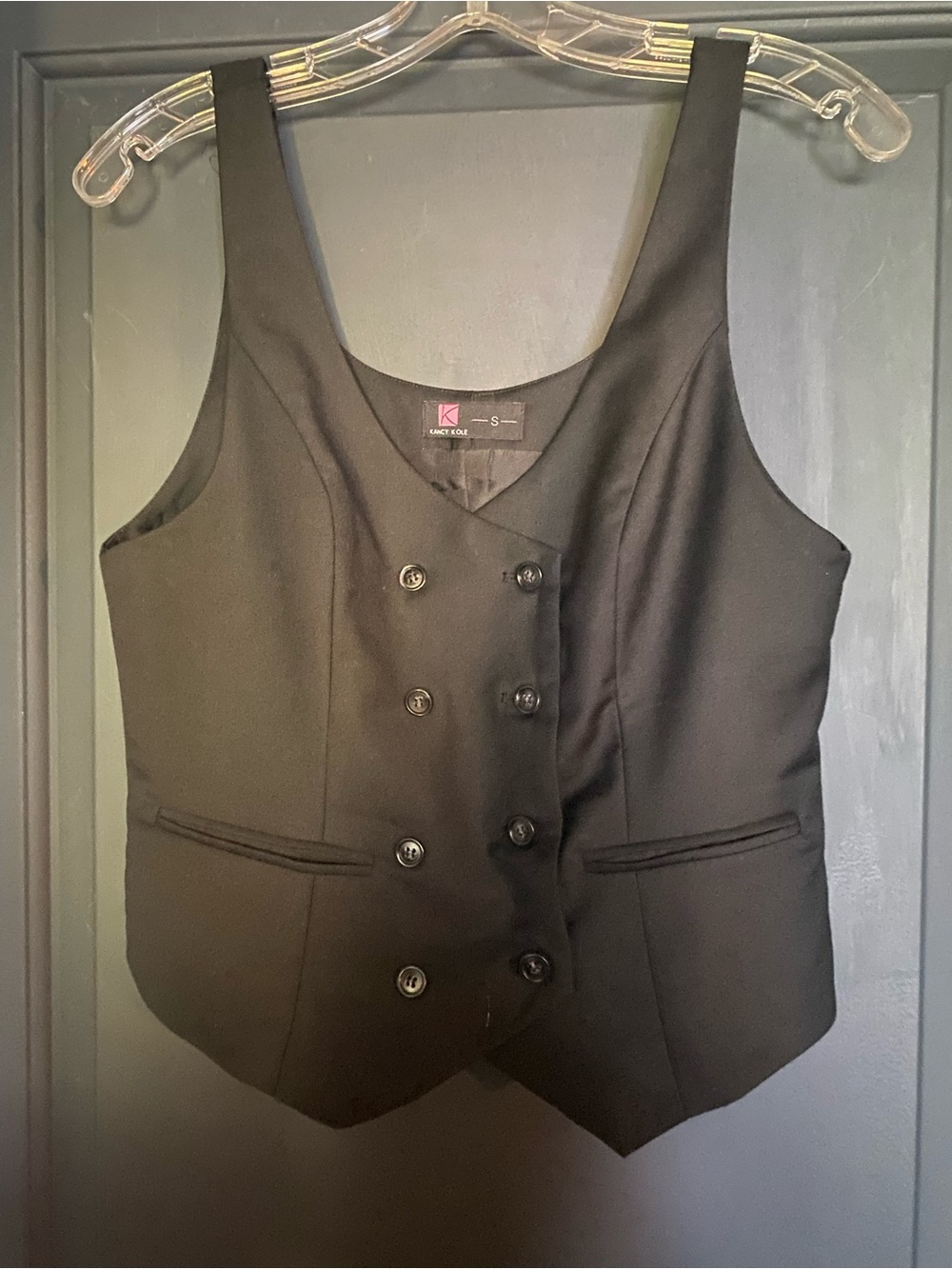 Women’s Black Double-Breasted Tailored Tank Vest